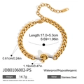 Zweifarbiges Knotenarmband aus Edelstahl in Gold und Silber, wasserfestes Design - Zweifarbiger Knoten-Kubaketten-Stil