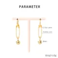 Detalle de pendientes de imperdible dorados con cuentas de 8 mm, acero inoxidable de calidad - Dorado (KE118969-Z)