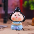 Blue ancient lady Tang Dynasty style cartoon figurine for Chinese home decor - 1229-3 Reading