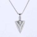 Collana punk in acciaio inossidabile con ciondolo a punta di freccia e testa di lupo - Stile Punta di Freccia Testa di Lupo Argento (D0410)