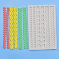 Moule en silicone pour textures corde et perles, idéal pour fondant et artisanat - Corde Tressée Perle Tout-en-un