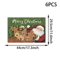 Detail showing 6-piece Christmas snowman placemat set with size measurements 44x29.5cm - 6 Pieces