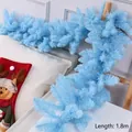 Light blue 1.8m snow-flocked Christmas garland made of dense PE pine needles decoration - 180*35 Tiffany Blue Bullet Tip Garland