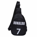 Marsupio sportivo nero in nylon per bambini con stampa bianca Ronaldo 7 - Nero