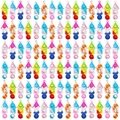 Close-up of silicone pop it fidget toys in colorful rainbow and marble patterns - Triangle/Square/Round Pop