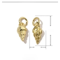 Detailed parameter diagram showing 14mm gold conch pendant dimensions and copper material - Conch Shape (VH716x3) / Gold