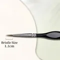 Fine detail paint brush with 1.1cm nib length and professional black triangular handle - Black / #0 (triangle Side)
