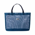 Blaue Netztasche mit Augen-Muster und großem Fassungsvermögen für Strand und Reisen - Groß / Blau