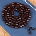 Polished blood sandalwood multi-wrap prayer beads with gold flecks and Chinese knot - Black Red Gold Star 10mm*108 Beads (High Density Aged Wood)