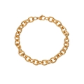 Klassische goldene O-Gliederkette aus Titanstahl mit Hummerverschluss auf weißem Hintergrund - Gold