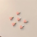 Set de seis bonitas pinzas para el pelo rosa con forma de queso y acabado mate de metal - Queso Rosa (Juego de 6)