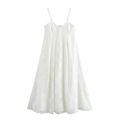 Franse stijl witte jacquard maxi-jurk met een vloeiend en loszittend silhouet - XS / Wit