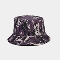 Close-up of digital camouflage pattern on fisherman hat with purple and black pixel texture - Purple Black Grey Digital Camouflage (Color 3)