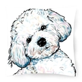 Nordic decorative square pillowcase featuring a colorful Bichon Frise artistic illustration - Style 7