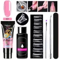 Kit per extension unghie da 7 pezzi con gel rosa tenue da 15ml e strumenti inclusi - Rosa Tenue (PGP001)