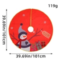 Gonna per albero di Natale rossa con bordo dorato e stampe di pupazzo di neve, diametro 101cm - Stile Pupazzo di Neve Rosso Grande