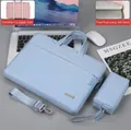Set 3 pezzi borsa per laptop azzurra con fodera in peluche e fascia per trolley - Celeste + tracolla + borsa di alimentazione