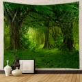 Close-up of a lush green forest tapestry with digital printing on high-quality fabric - Brushed Fabric / 73X95CM / GT330085 (晨曦森林)