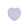 Purple heart-shaped velvet makeup puff with a finger strap for precise foundation blending - Heart Shaped Puff / Purple