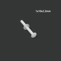 Piercing al naso trasparente in vetro, 1x10x2.2mm, gioiello discreto per il corpo - Barra Dritta-1*10*2.2mm / Bianco