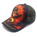 Cappellino da baseball mimetico nero con stampa aquila 3D e scritta dorata anniversary - Mimetico Nero (1#)