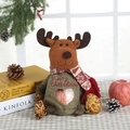 Christmas reindeer gift bag with a heart-shaped window and Merry Christmas embroidery - Reindeer with Feet & Heart Window