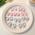 Cute macaron color children's hair tie set with resin heart and flower charms - 20 Pieces Set Combination 3