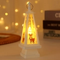Weiße Weihnachtslaterne mit Rentier-Motiv und warmem LED-Licht für festliche Tischdekoration - Elch