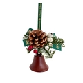 Christmas ornament with brown bell, pine cones, red berries and green Merry Christmas ribbon - 3# Reddish Brown Bell Hanging Ornament (Pine Cone)