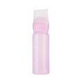 Pink hair dye applicator bottle with comb nozzle and precise measurement scale labels - Single Pink Thickened Applicator Bottle