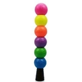 Vertical stack of six colorful spherical blocks in pink yellow and orange on black base - Bulk Packaging / Cuju Highlighter