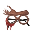 Halloween pumpkin glasses with brown glitter, zombie hands, and red blood drip design - Coffee Tree Decorative Glasses