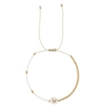 Bracciale di perline Miyuki fatto a mano con perla di conchiglia e lettera W dorata - Lettera W