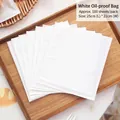 Pack of 100 white greaseproof paper food bags for bread and pastry, size 25x21cm - 21x25cm (100 Pieces/Pack) / White