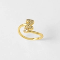 Glinsterende vergulde open ring met een met micro-zirkonia ingelegde letter Z - Letter Z