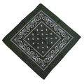 Bandana carré style western vert foncé avec motif cachemire classique imprimé blanc - Bandana 54*54cm / Bandana 100% Coton 21# Vert Sombre