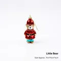 Christmas bear astronaut ornament in red electroplated glass finish with gold string - Christmas Bear (1 Piece)