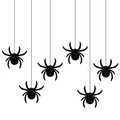 Sechser-Set schwarze Glitzer-Spinnen-Hänger für die Halloween-Party-Wanddekoration - Spinne Hängende Ornamente