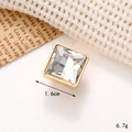 Golden square rhinestone shoe charm decoration for clogs with 1.6cm size detail - C277 16mm Clear Square Gemstone