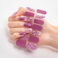 3D laser gold foil nail stickers in purple finish with decorative flake patterns - Purple Solid Purple Base Gold Foil Chips Style (DQ3-039)