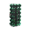 Deep green Christmas ball set with matte and glitter finishes in a clear PET box - 4cm/36pcs / Green