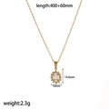 Collana con ciondolo a girasole dorato e zirconi scintillanti su sfondo bianco puro - Collana con pendente girasole (TN60356-FW)