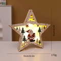 Houten kerstster met warme LED-verlichting en lasergesneden kerstmanmotief van 31cm - Grote Ster-Kerstman