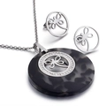 Set gioielli vintage libellula dorata con disco in resina e accenti in strass - Motivo Libellula Argento (KS51281-K)