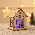 Luminous Christmas wooden house ornament with LED light, reindeer and tree patterns - X-Large Reindeer