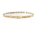 Cinturón elástico minimalista de metal dorado para mujer con textura de flecha en blanco - Blanco