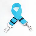 Adjustable bright blue heavy-duty nylon pet car seat belt with durable metal buckle - Sky Blue