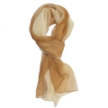 Elegant chiffon long scarf with brown and beige color blocking design for women - Dark Brown Beige Splicing