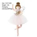 Poupée ange ballerine en peluche avec paillettes dorées et jupe en tulle blanc décoration - Platine
