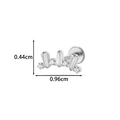 Silver G23 Titanium stud featuring a curved design with marquise and round cubic zirconia - Curved Seven Stones (T2584-8#) / Silver